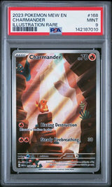 2023 POKEMON MEW EN-151 CHARMANDER #168 ILLUSTRATION RARE PSA 9 front - PSA cert 142187010