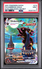 2021 POKEMON SWORD & SHIELD EVOLVING SKIES UMBREON VMAX #215 EVOLVING SKIES-SECRET PSA 9 front - PSA cert 150973917