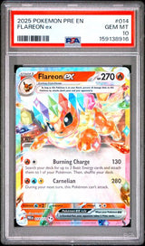 2025 POKEMON PRE EN-PRISMATIC EVOLUTIONS FLAREON EX #014 PSA 10 front - PSA cert 159138916