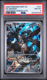 2026 POKEMON MEP EN-ME BLACK STAR PROMO N'S ZEKROM #031 ASCENDED HEROES ETB PSA 8 front - PSA cert 162360356
