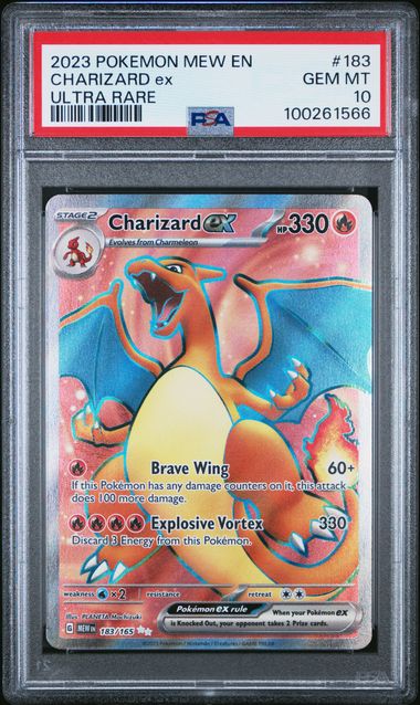 2023 POKEMON MEW EN-151 CHARIZARD EX #183 ULTRA RARE PSA 10 front - PSA cert 100261566