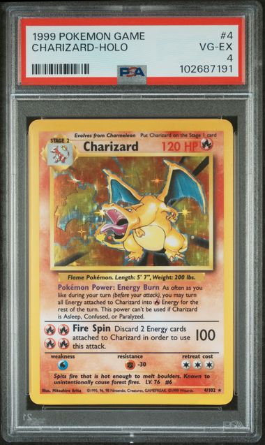1999 POKEMON GAME CHARIZARD-HOLO #4 PSA 4 front - PSA cert 102687191