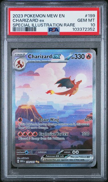 2023 POKEMON MEW EN-151 CHARIZARD EX #199 SPECIAL ILLUSTRATION RARE PSA 10 front - PSA cert 103372352