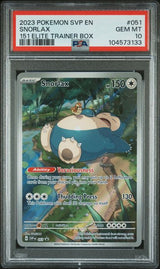 2023 POKEMON SVP EN-SV BLACK STAR PROMO SNORLAX #051 151 ELITE TRAINER BOX PSA 10 front - PSA cert 104573133