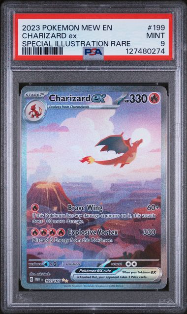 2023 POKEMON MEW EN-151 CHARIZARD EX #199 SPECIAL ILLUSTRATION RARE PSA 9 front - PSA cert 127480274