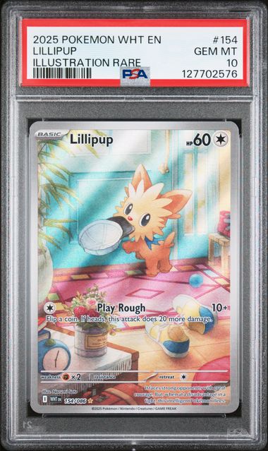 2025 POKEMON WHT EN-WHITE FLARE LILLIPUP #154 ILLUSTRATION RARE PSA 10 front - PSA cert 127702576