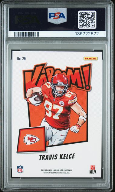 2024 PANINI ABSOLUTE KABOOM! VERTICAL TRAVIS KELCE #29 PSA 9 back - PSA cert 139722872