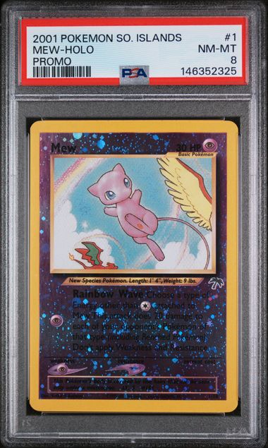 2001 POKEMON SOUTHERN ISLANDS PROMO MEW-HOLO #1 PROMO PSA 8 front - PSA cert 146352325