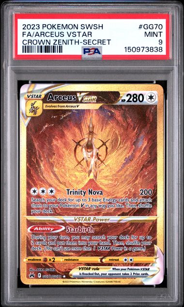 2023 POKEMON SWORD AND SHIELD CROWN ZENITH ARCEUS VSTAR #GG70 CROWN ZENITH-SECRET PSA 9 front - PSA cert 150973838