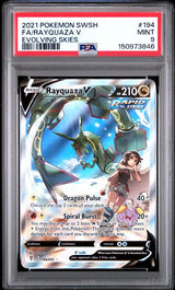 2021 POKEMON SWORD & SHIELD EVOLVING SKIES RAYQUAZA V #194 EVOLVING SKIES PSA 9 front - PSA cert 150973846