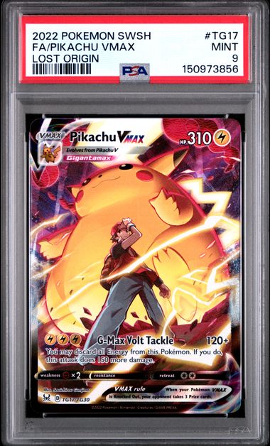 2022 POKEMON SWORD & SHIELD LOST ORIGIN PIKACHU VMAX #TG17 LOST ORIGIN PSA 9 front - PSA cert 150973856