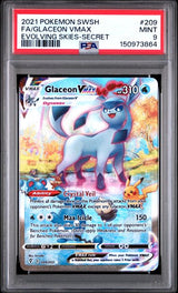 2021 POKEMON SWORD & SHIELD EVOLVING SKIES GLACEON VMAX #209 EVOLVING SKIES-SECRET PSA 9 front - PSA cert 150973864
