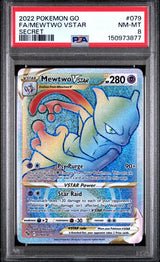 2022 POKEMON GO MEWTWO VSTAR #079 SECRET PSA 8 front - PSA cert 150973877