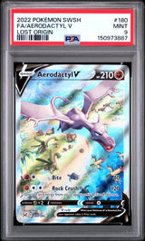 2022 POKEMON SWORD & SHIELD LOST ORIGIN AERODACTYL V #180 LOST ORIGIN PSA 9 front - PSA cert 150973887