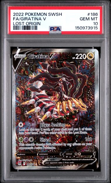 2022 POKEMON SWORD & SHIELD LOST ORIGIN GIRATINA V #186 LOST ORIGIN PSA 10 front - PSA cert 150973915