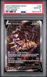 2022 POKEMON SWORD & SHIELD LOST ORIGIN GIRATINA V #186 LOST ORIGIN PSA 10 front - PSA cert 150973915