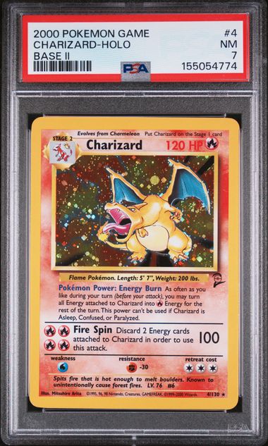 2000 POKEMON GAME BASE II CHARIZARD-HOLO #4 BASE II PSA 7 front - PSA cert 155054774