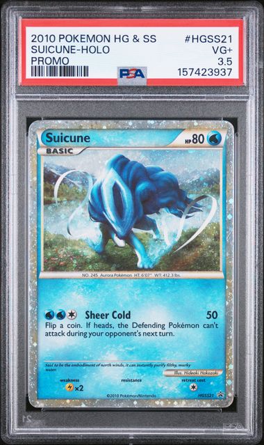 2010 POKEMON HEARTGOLD & SOULSILVER PROMO SUICUNE-HOLO #HGSS21 PROMO PSA 3.5 front - PSA cert 157423937