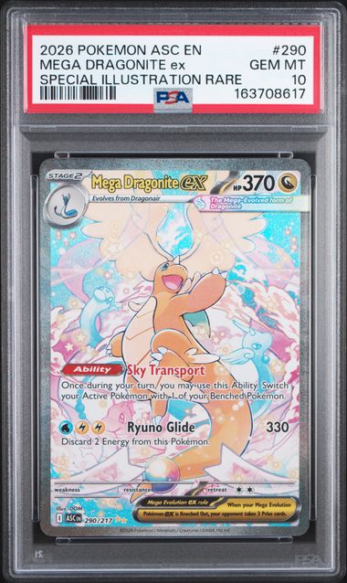2026 POKEMON ASC EN-ASCENDED HEROES MEGA DRAGONITE EX #290 SPECIAL ILLUSTRATION RARE PSA 10 front - PSA cert 163708617