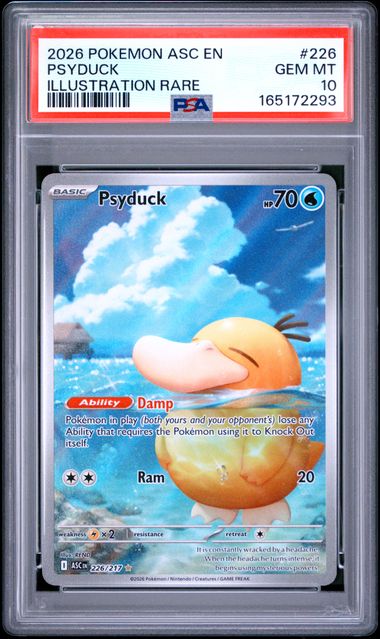 2026 POKEMON ASC EN-ASCENDED HEROES PSYDUCK #226 ILLUSTRATION RARE PSA 10 front - PSA cert 165172293