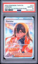 2024 POKEMON TWM EN-TWILIGHT MASQUERADE CARMINE #217 SPECIAL ILLUSTRATION RARE PSA 10 front - PSA cert 165172294