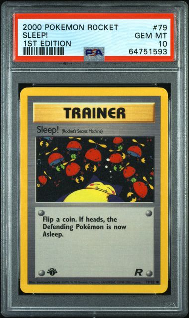 2000 POKEMON ROCKET SLEEP! #79 1ST EDITION PSA 10 front - PSA cert 64751593