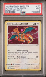 2021 POKEMON SWSH BLACK STAR PROMO SPCL.DELIVERY BIDOOF #177 BIDOOF DAY-HOLO PSA 9 front - PSA cert 78630565