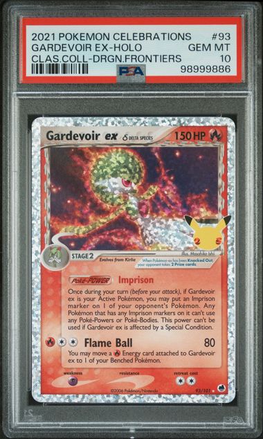 2021 POKEMON CELEBRATIONS CLASSIC COLLECTION GARDEVOIR EX-HOLO #93 CLAS.COLL-DRGN.FRONTIERS PSA 10 front - PSA cert 98999886